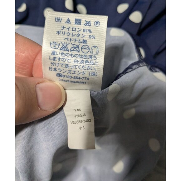 Lands End Navy Polka Dot Long Sleeve Top XL - Picture 6 of 10